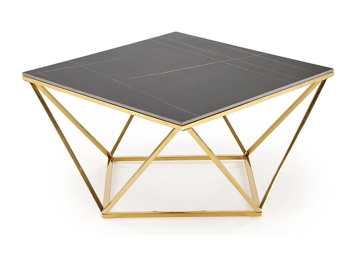 Couchtisch Felicia/Sinter&Edelstahl/Schwarz&Gold