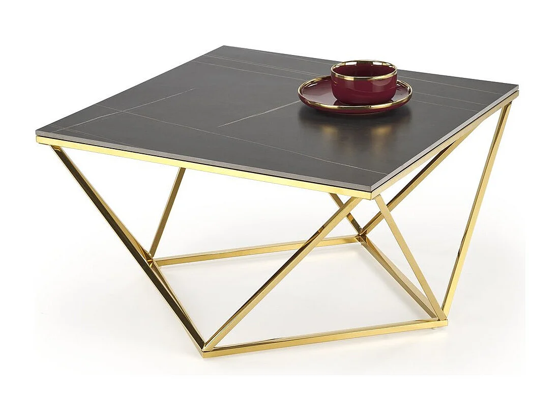 Couchtisch Felicia/Sinter&Edelstahl/Schwarz&Gold