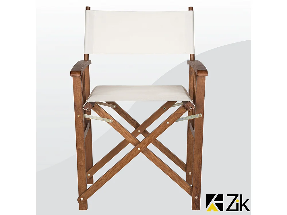 Set 2 Sedie da Giardino Esterno, Poltrone Regista Pieghevoli con Braccioli, in Legno e Poliestere, Design Moderno Outdoor 55x48x86