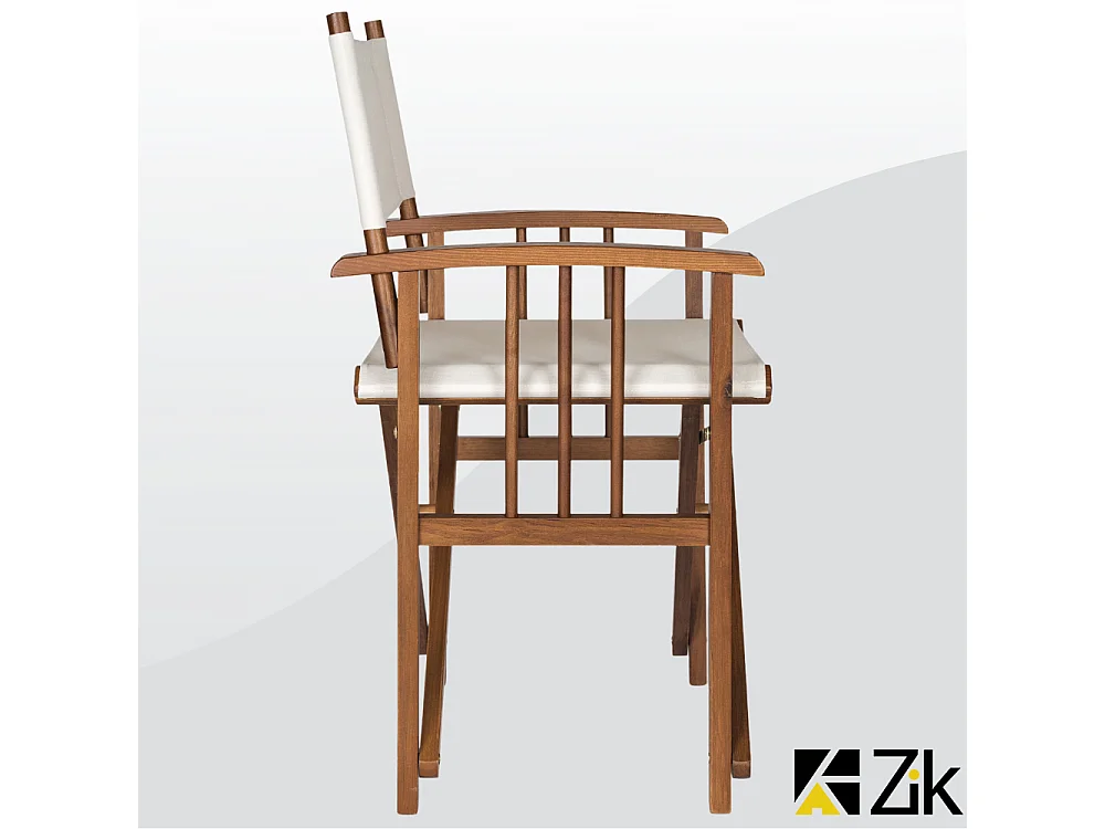 Set 2 Sedie da Giardino Esterno, Poltrone Regista Pieghevoli con Braccioli, in Legno e Poliestere, Design Moderno Outdoor 55x48x86