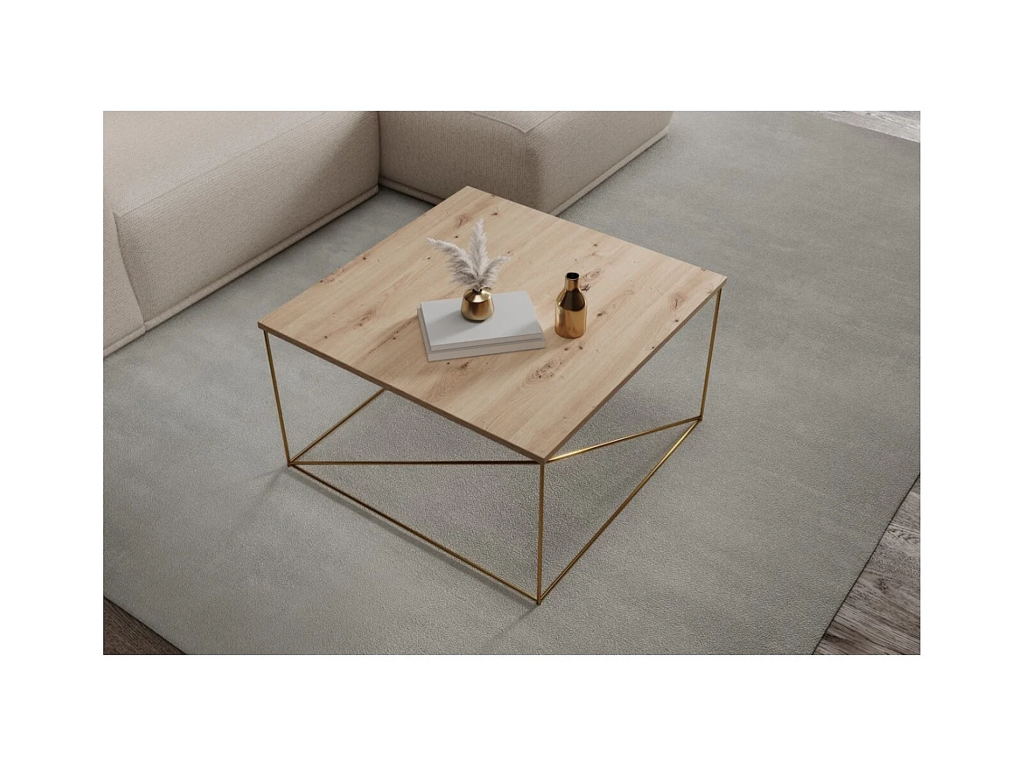 Table basse Elia Premium/Contreplaqué et métal/Or&artisan