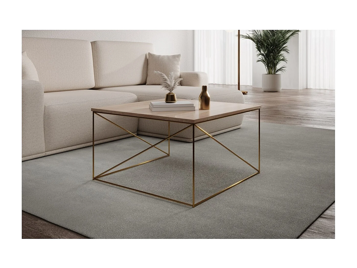 Couchtisch Elia Premium/Sperholz&Metall/Gold&Artisan