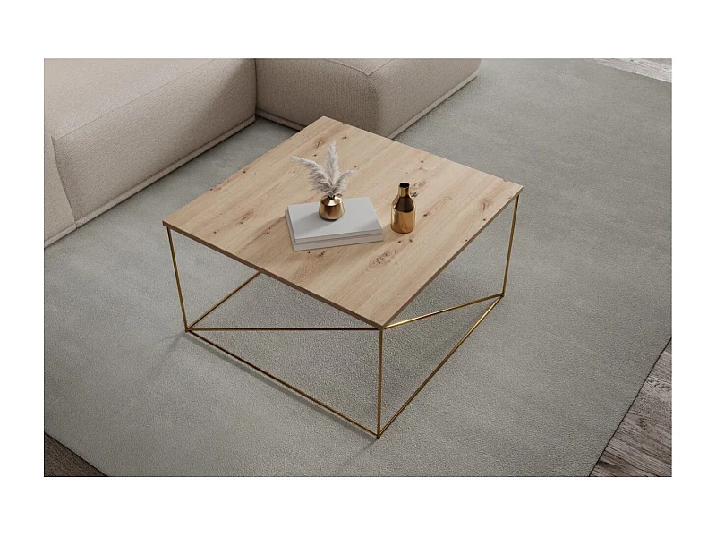 Table basse Elia Premium/Contreplaqué et métal/Or&artisan