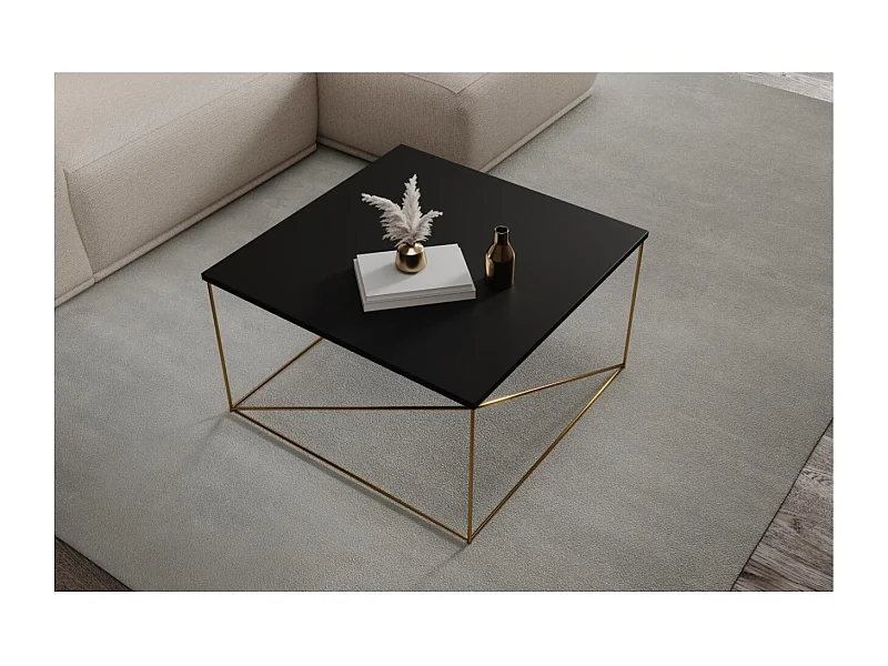 Tavolino Elia Premium/Compensato e Metallo/Oro&nero