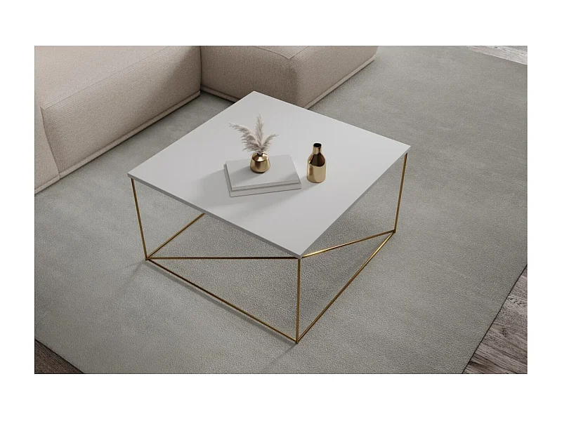 Couchtisch Elia Premium/Sperholz&Metall/Gold&Weiss