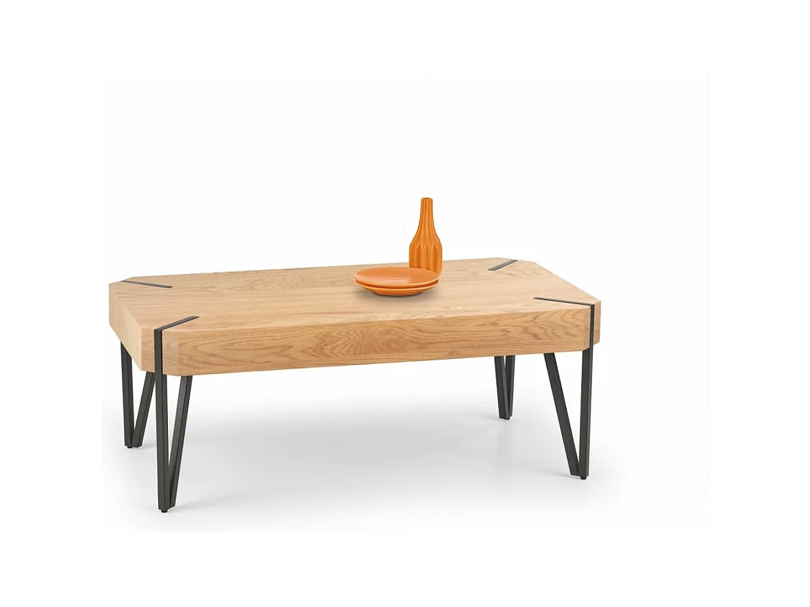 Couchtisch Emily/MDF&Metall/Eichebraun