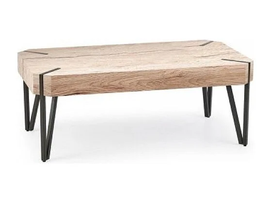 Tavolino Emily/MDF e metallo/rovere marrone