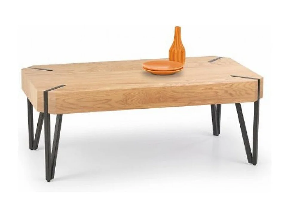 Tavolino Emily/MDF e metallo/rovere marrone