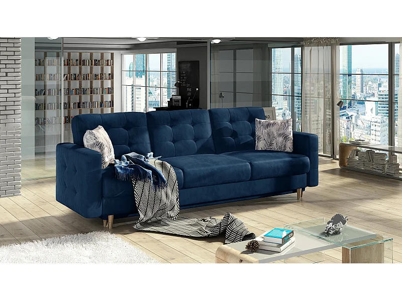 3 Pers. Couch Tavia/Stoffbezug/Blau
