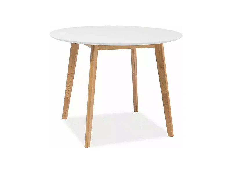 Tavolo da pranzo Mosso (100x75)/Rotondo/MDF/Marrone e Bianco