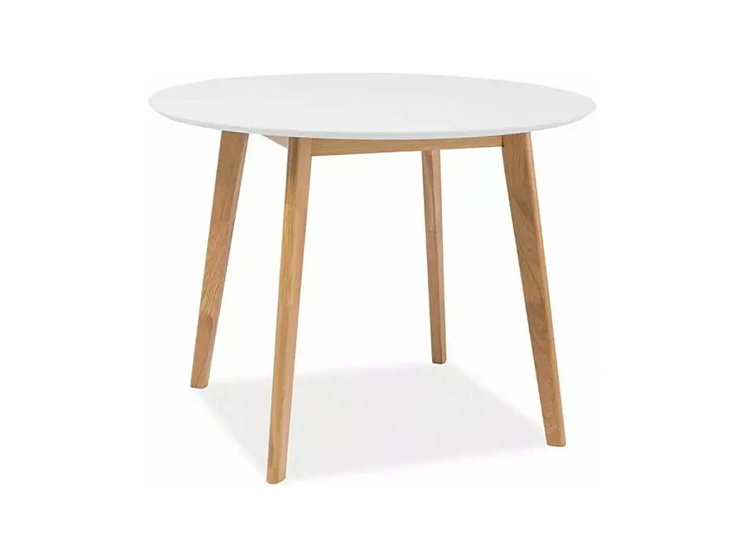 Table à manger Mosso (100x75)/Ronde/MDF/Marron et blanc