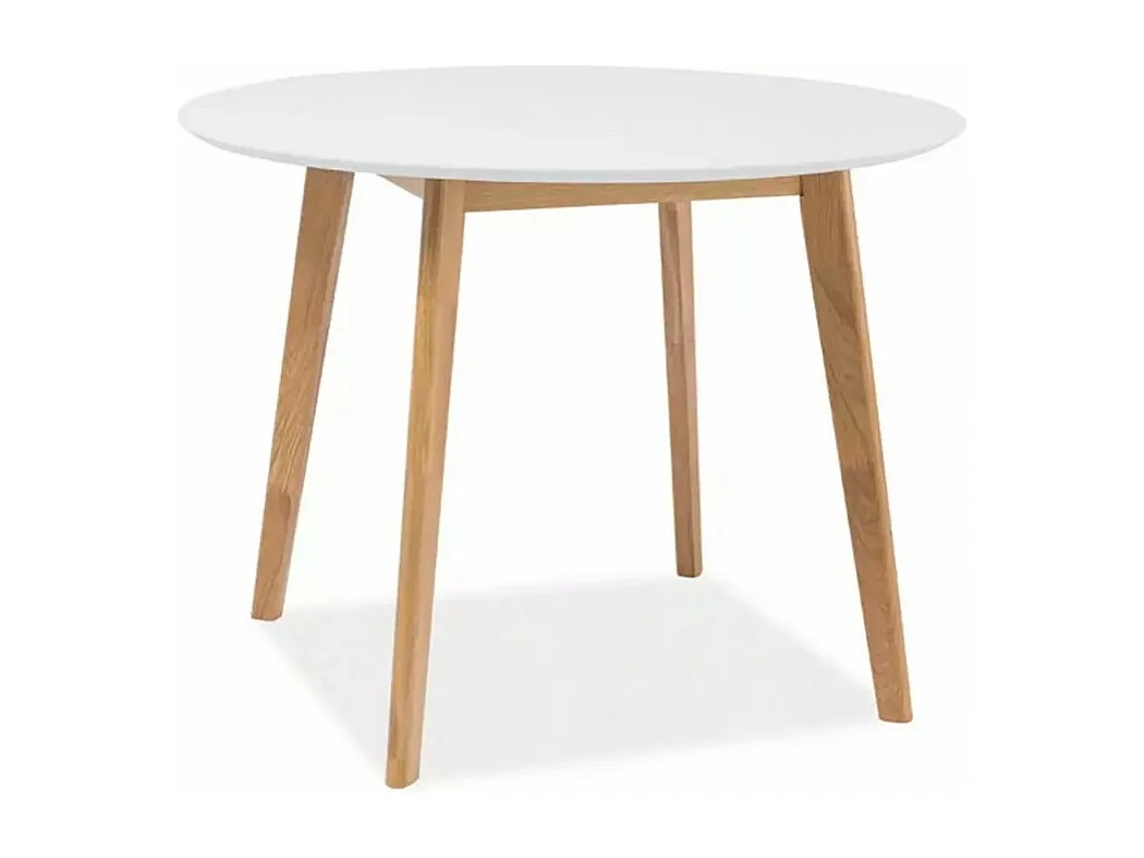 Tavolo da pranzo Mosso (100x75)/Rotondo/MDF/Marrone e Bianco