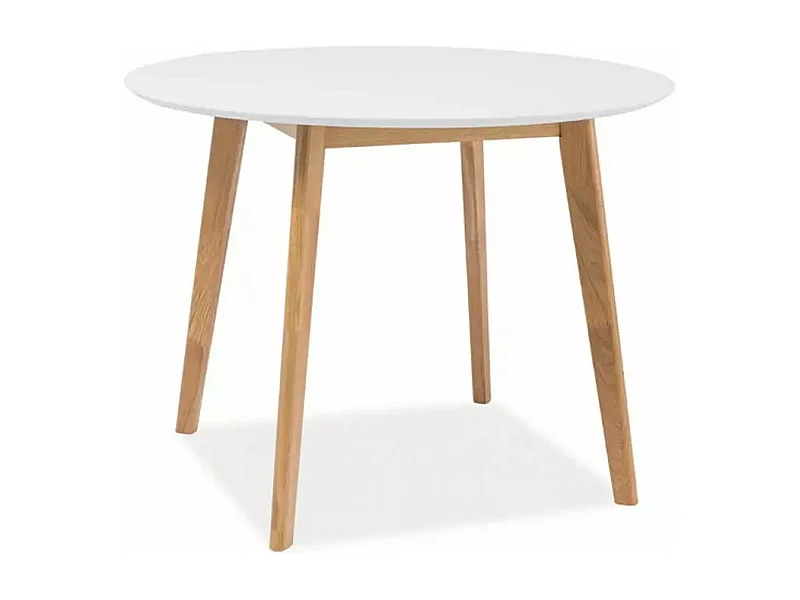 Table à manger Mosso (100x75)/Ronde/MDF/Marron et blanc