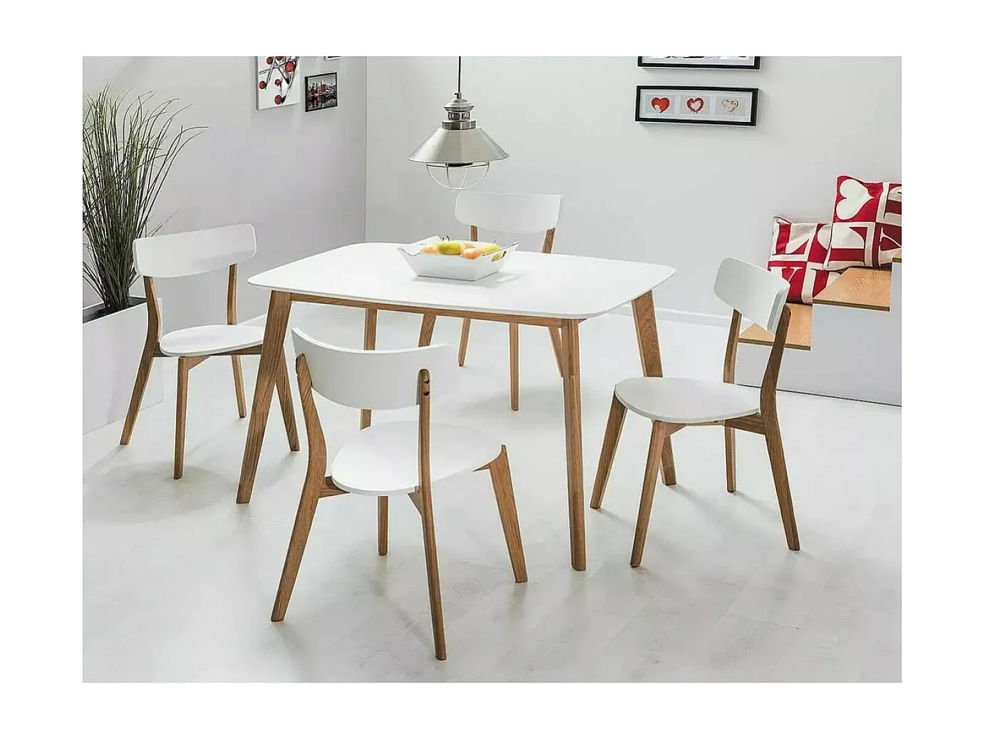 Tavolo da pranzo Mosso (75x120)/MDF/Bianco e Marrone