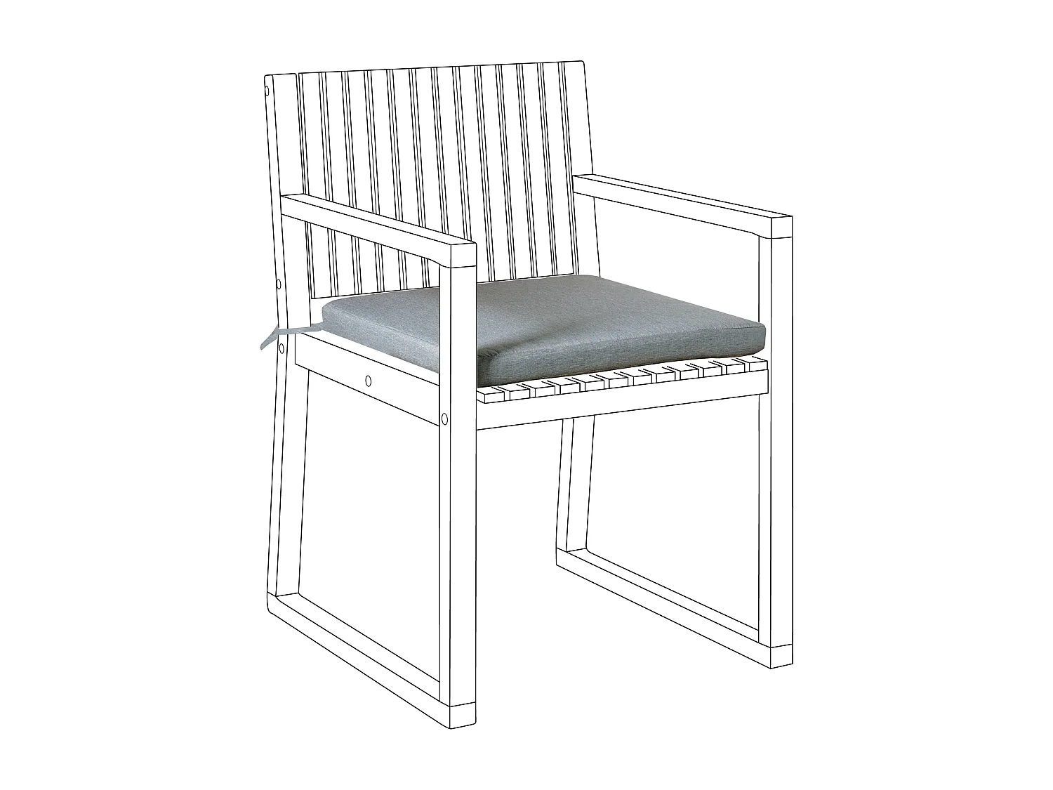 Coussin pour chaise de jardin SASSARI PREMIUM 46 x 46 cm Mélange de gris