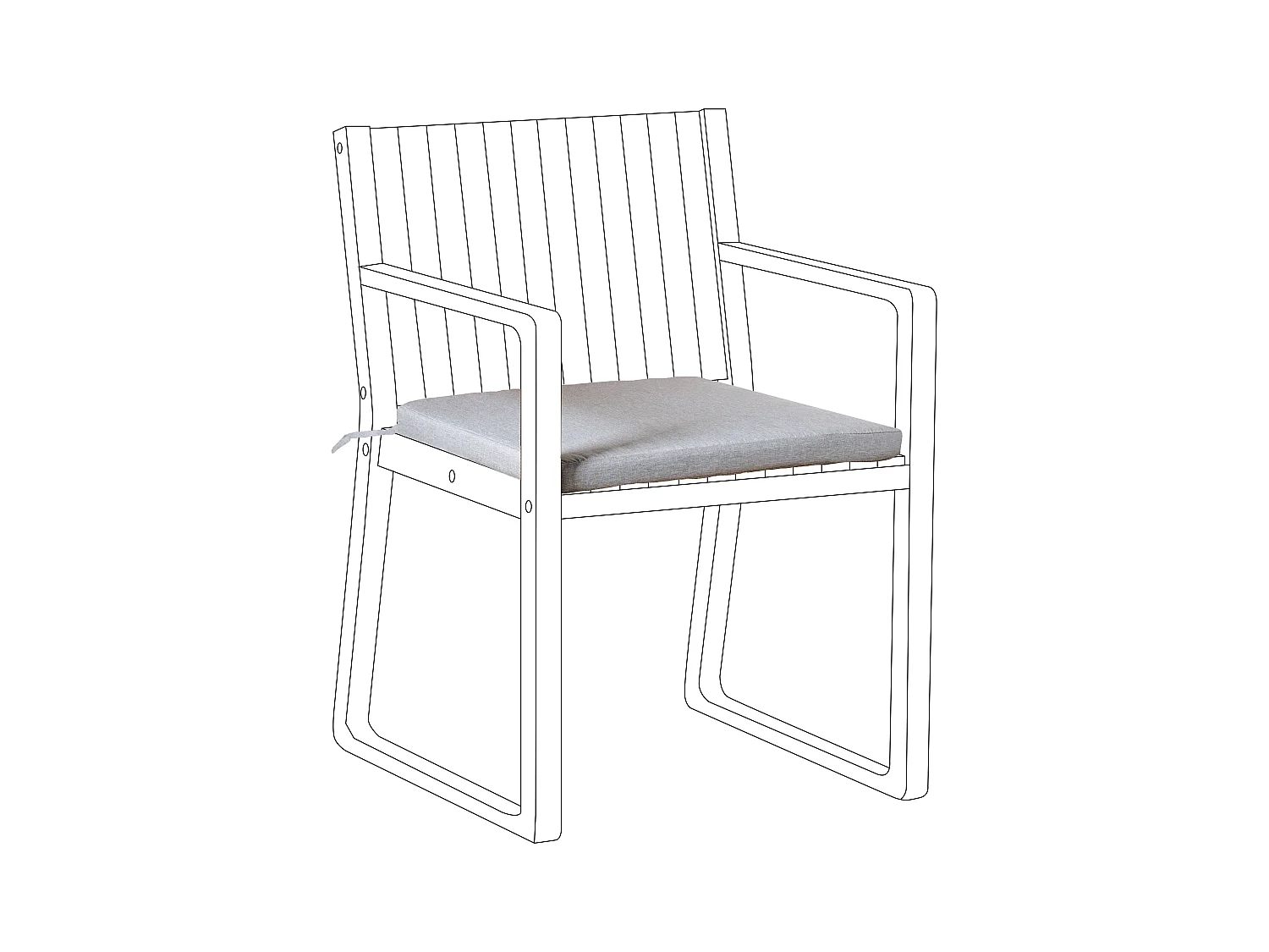 Coussin pour chaise de jardin SASSARI PREMIUM 46 x 46 cm Mélange de gris