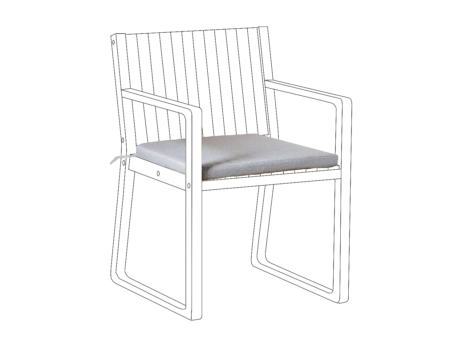 Gartenstuhlkissen SASSARI PREMIUM 46 x 46 cm Grau