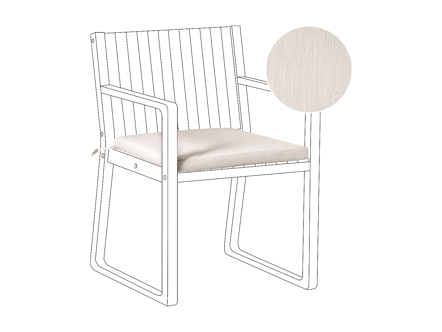 Gartenstuhlkissen SASSARI PREMIUM 46 x 46 cm Hellbeige