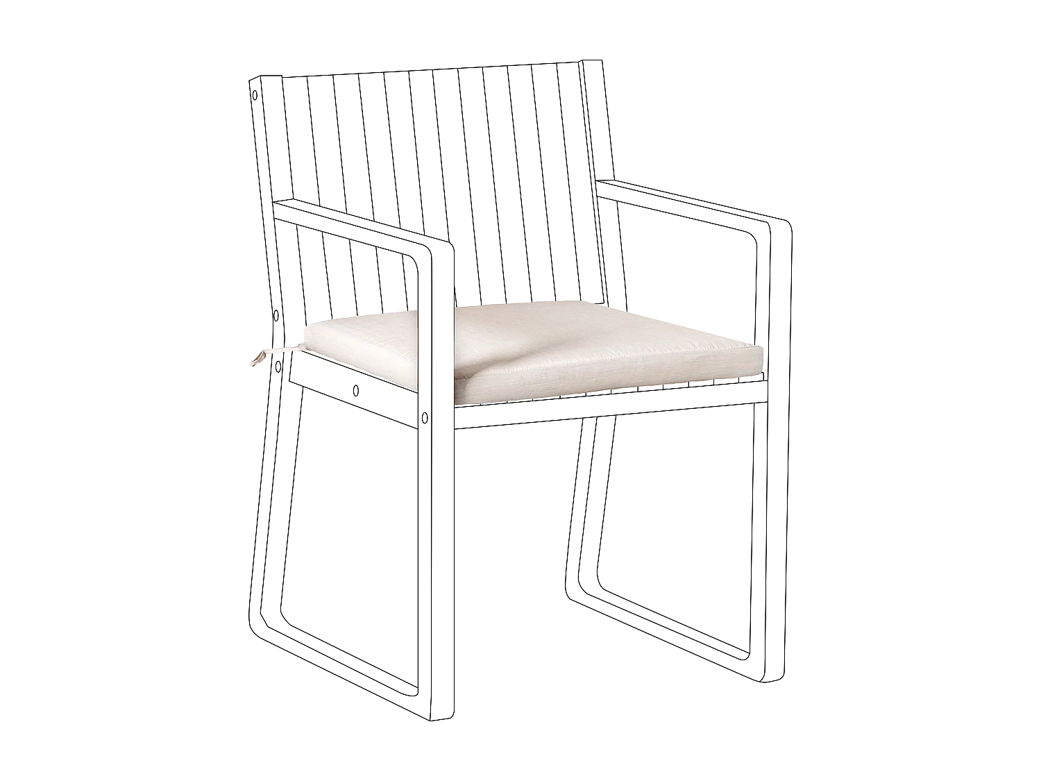 Gartenstuhlkissen SASSARI PREMIUM 46 x 46 cm Hellbeige