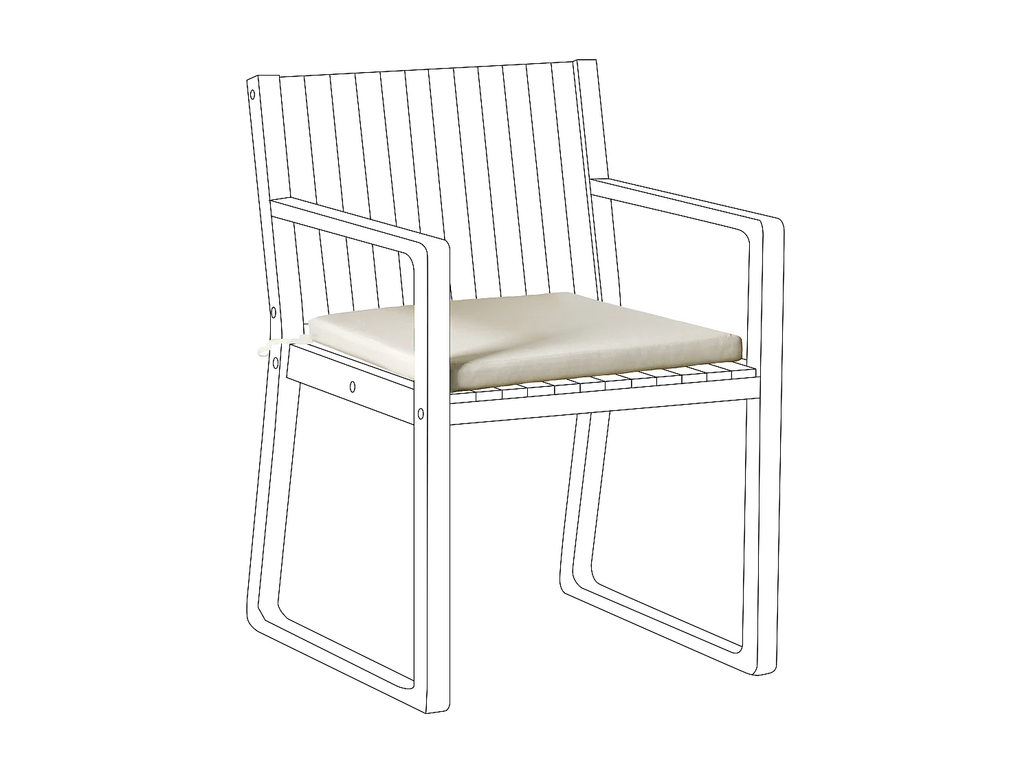 Cuscino per sedia SASSARI PREMIUM 46 x 46 cm Tortora