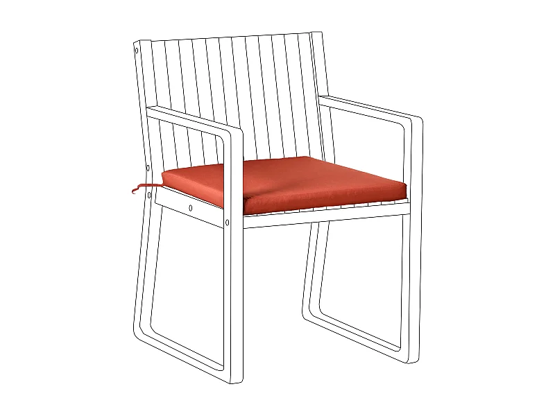 Cuscino per sedia SASSARI PREMIUM 46 x 46 cm Rosso
