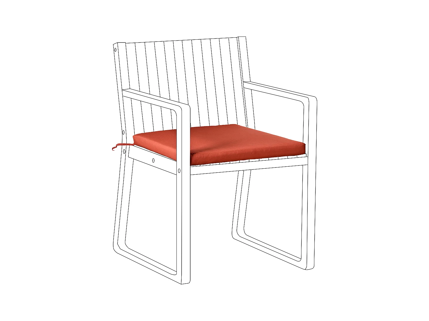 Tuinzitkussen SASSARI PREMIUM 46 x 46 cm Rood