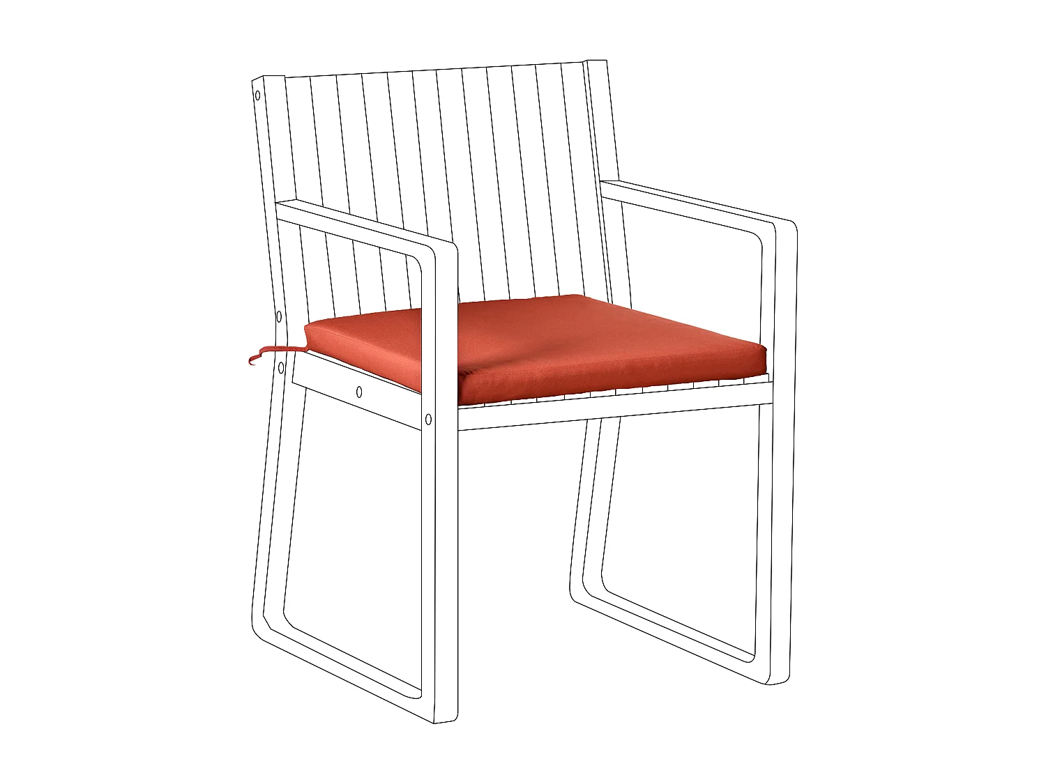 Coussin pour chaise de jardin SASSARI PREMIUM 46 x 46 cm Rouge