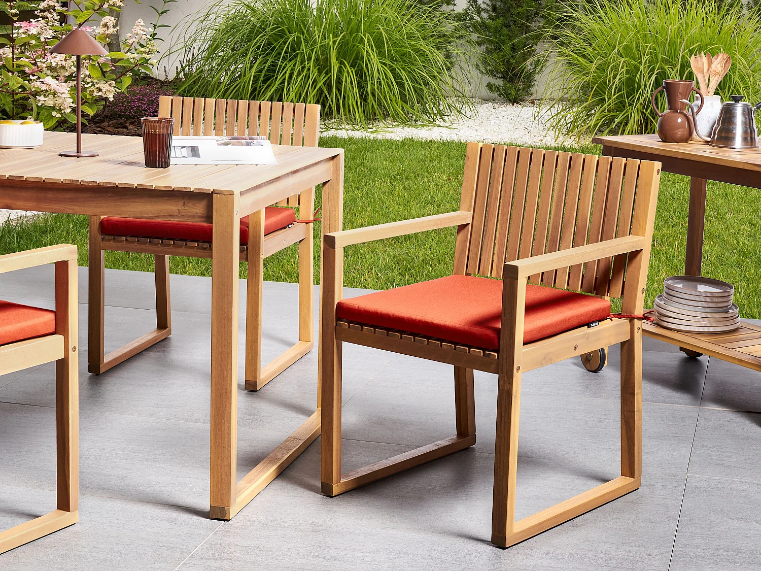 Gartenstuhlkissen SASSARI PREMIUM 46 x 46 cm Rot