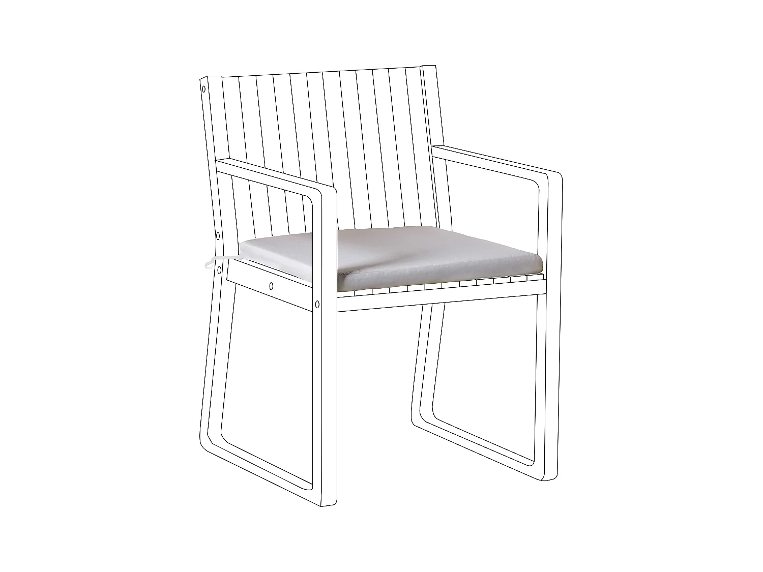 Coussin pour chaise de jardin SASSARI PREMIUM 46 x 46 cm Gris clair