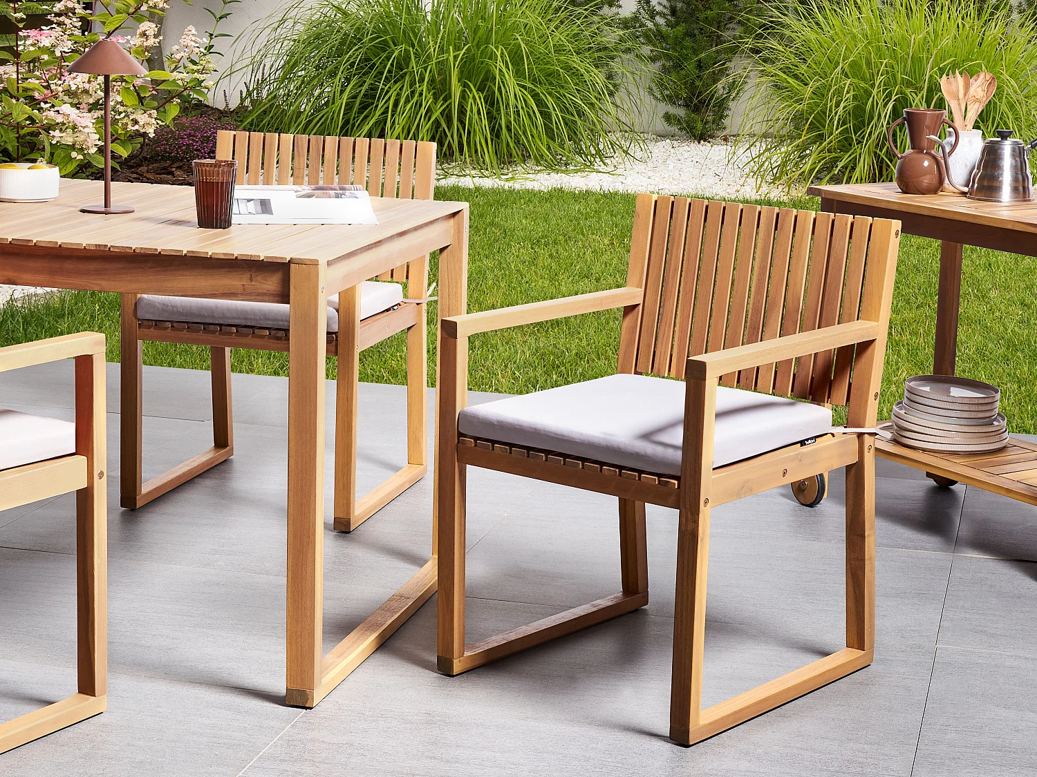 Tuinzitkussen SASSARI PREMIUM 46 x 46 cm Lichtgrijs