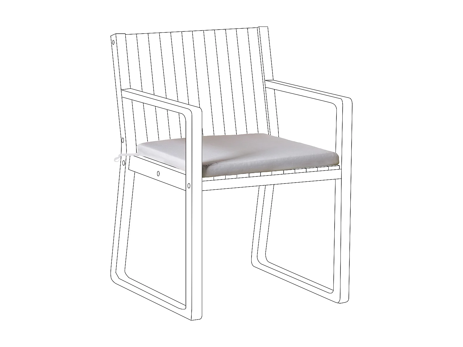 Tuinzitkussen SASSARI PREMIUM 46 x 46 cm Lichtgrijs