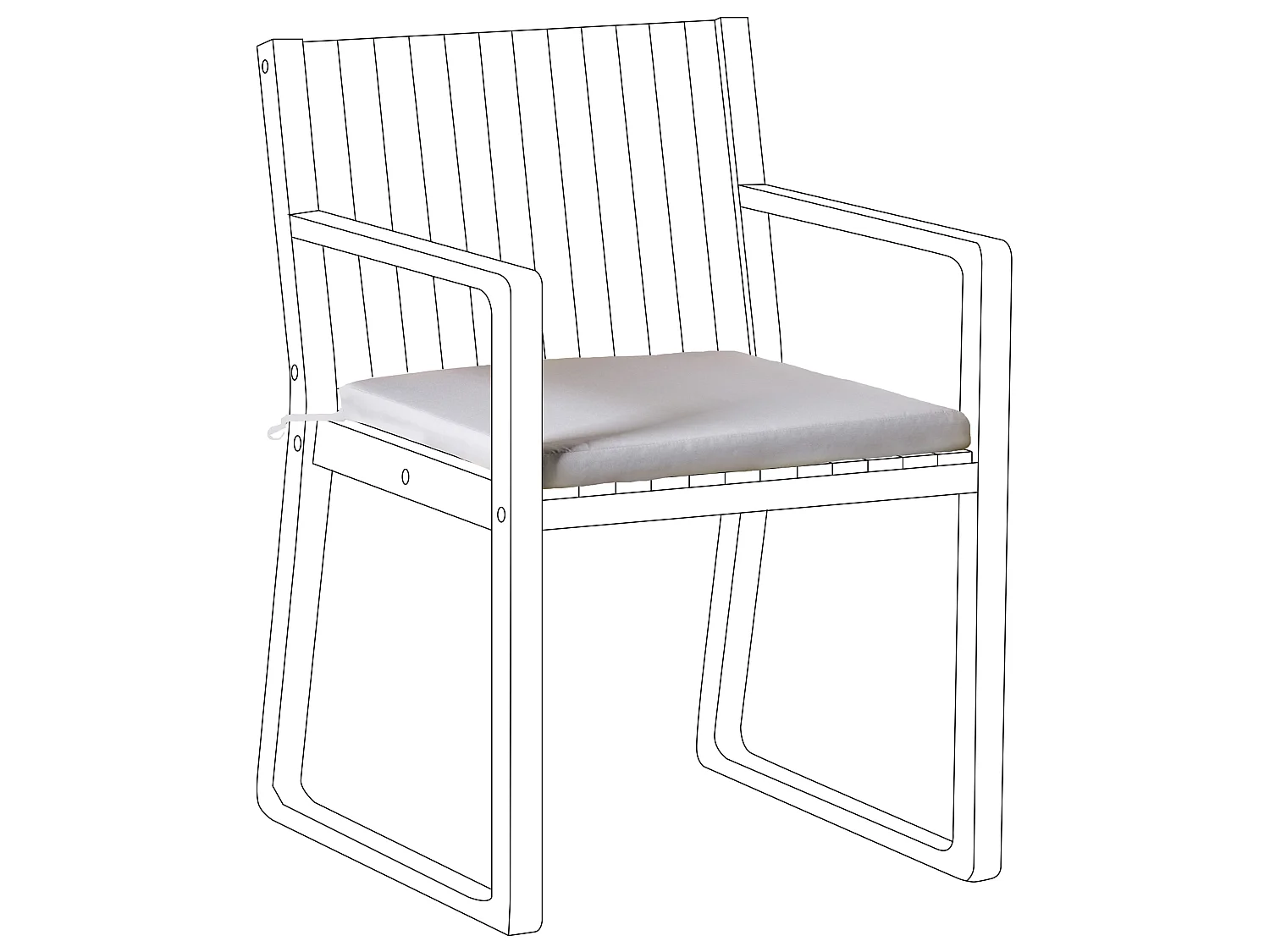 Gartenstuhlkissen SASSARI PREMIUM 46 x 46 cm Hellgrau