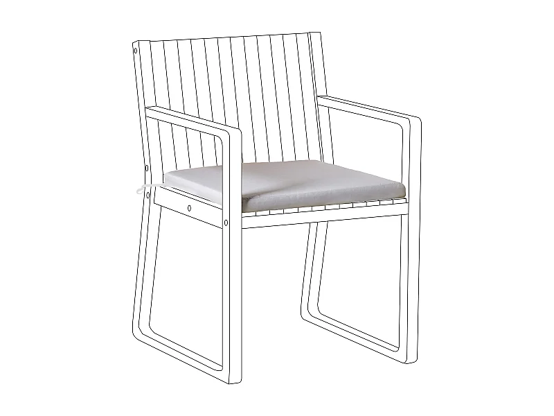 Coussin pour chaise de jardin SASSARI PREMIUM 46 x 46 cm Gris clair