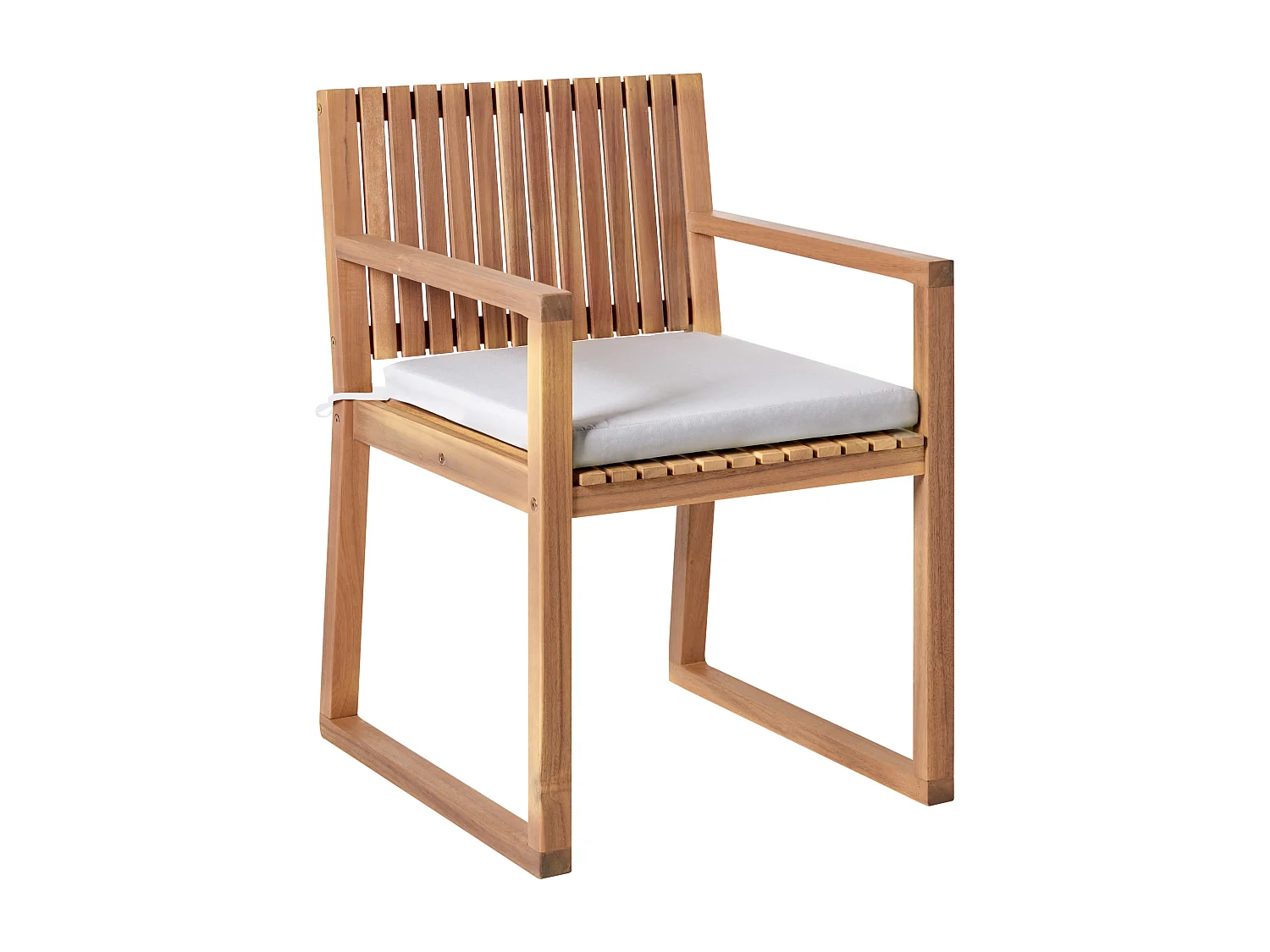 Lot de 2 chaises de jardin avec coussins SASSARI PREMIUM Bois d'acacia certifié Gris clair