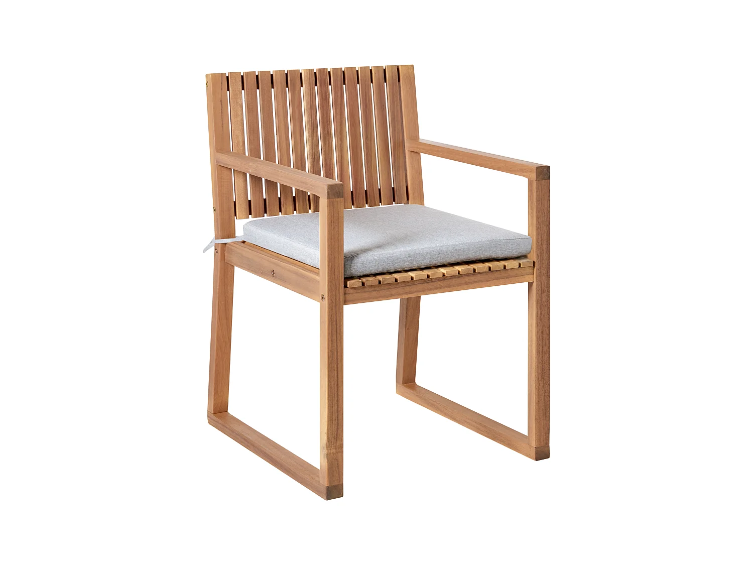 Lot de 2 chaises de jardin avec coussins SASSARI PREMIUM Bois d'acacia certifié Mélange de gris