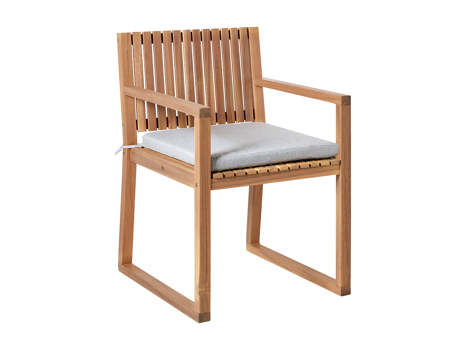 Lot de 2 chaises de jardin avec coussins SASSARI PREMIUM  Bois d'acacia certifié Mélange de gris