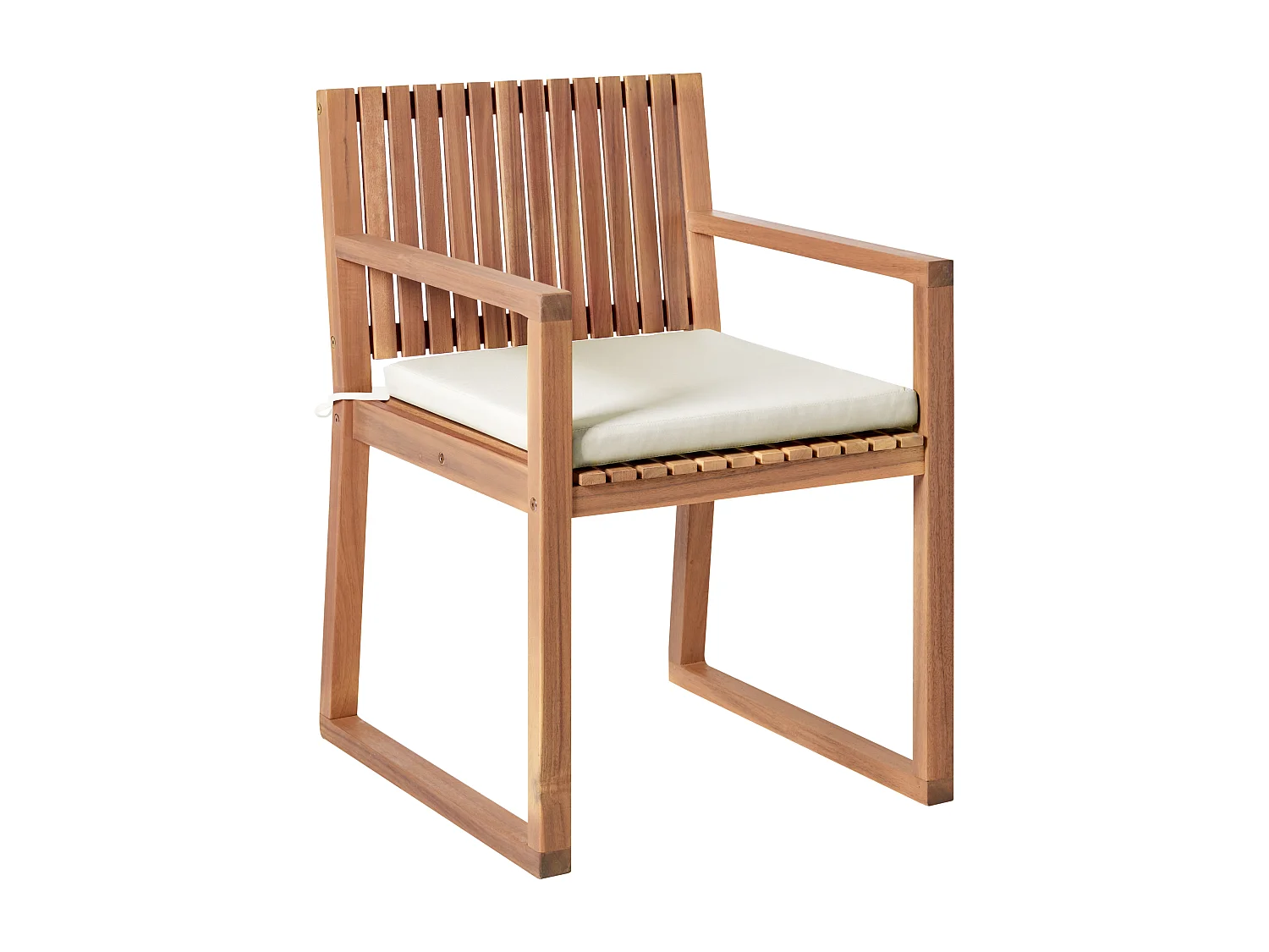 Lot de 2 chaises de jardin avec coussins SASSARI PREMIUM  Bois d'acacia certifié Beige clair