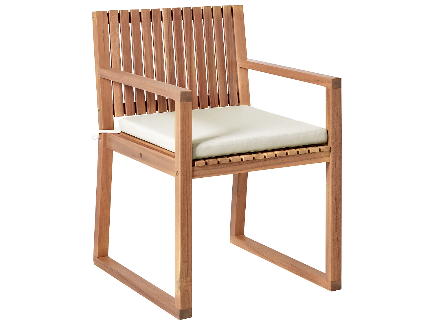 Set mit 2 Stühlen und Sitzkissen SASSARI PREMIUM zertifiziertes Akazienholz Hellbeige