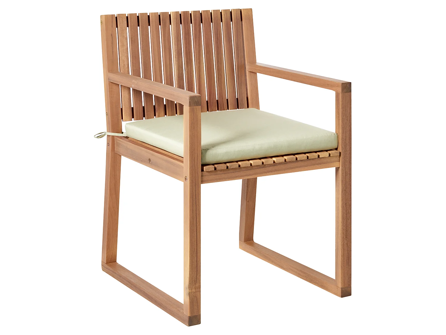 Lot de 2 chaises de jardin avec coussins SASSARI PREMIUM Bois d'acacia certifié Vert clair