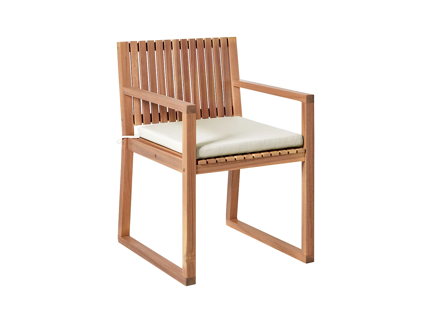 Lot de 2 chaises de jardin avec coussins SASSARI PREMIUM Bois d'acacia certifié Taupe