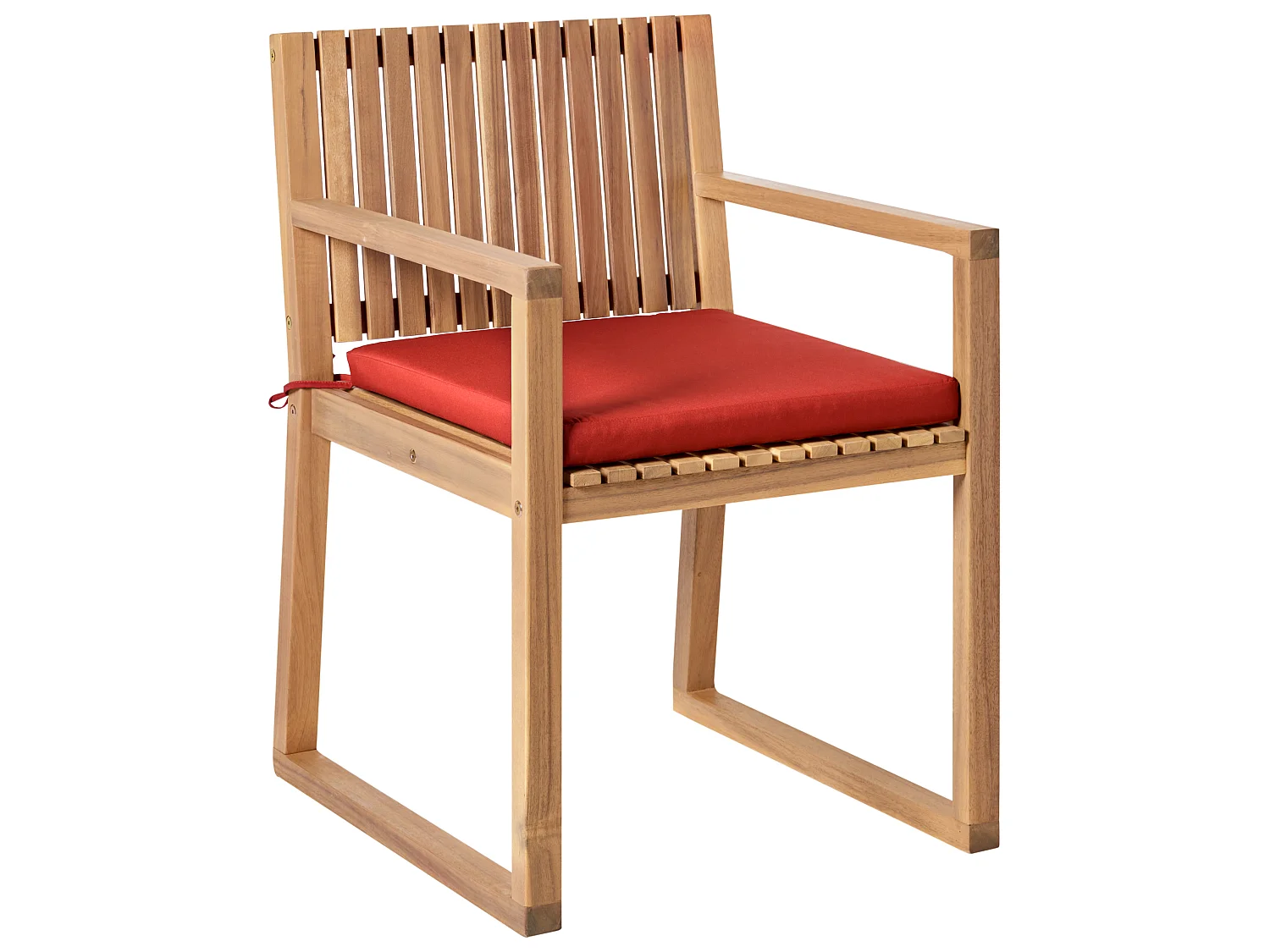 Set van 2 stoelen met zitkussen SASSARI PREMIUM Gecertificeerd acaciahout Rood