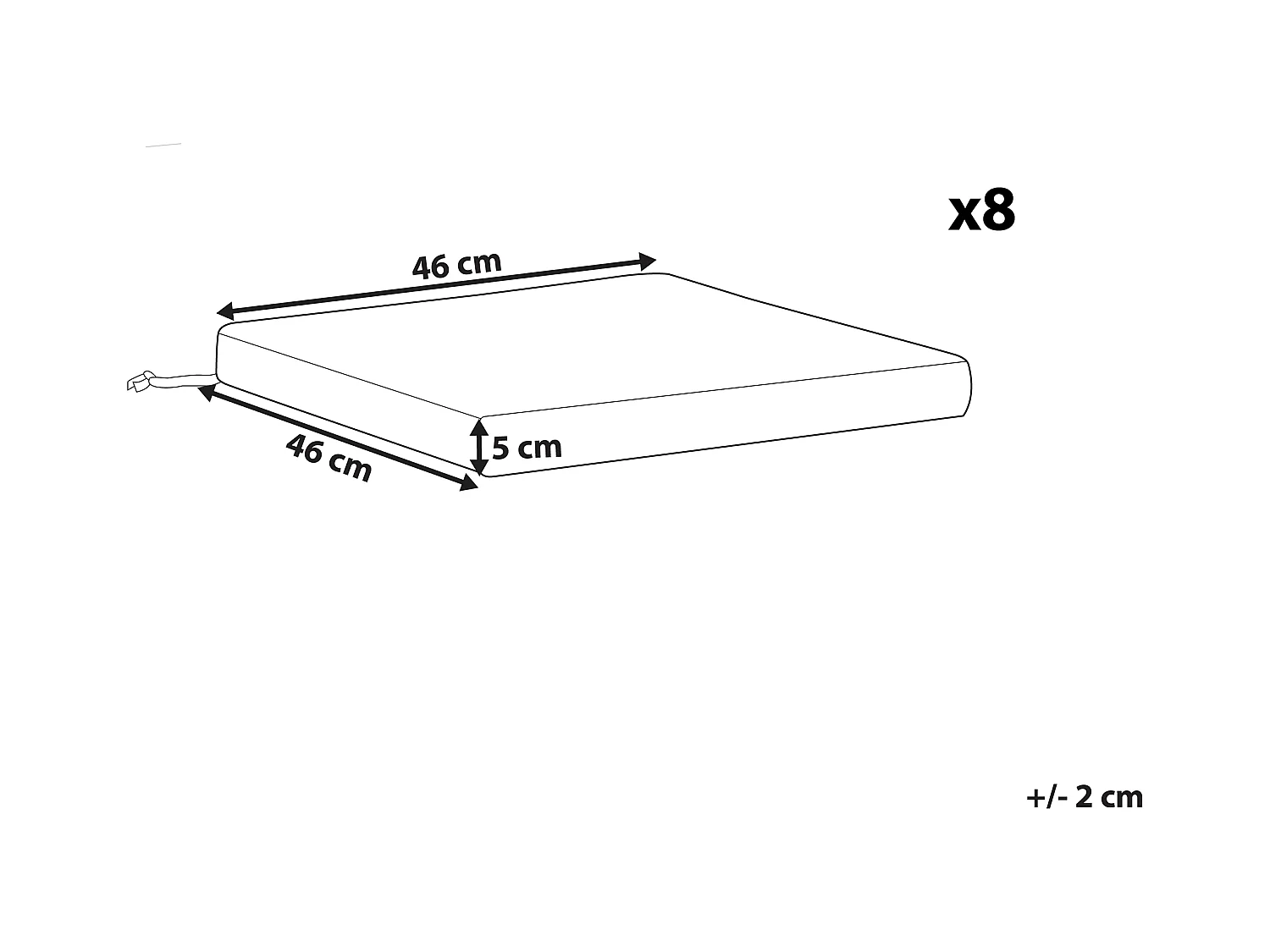 Set van 8 tuinzitkussens SASSARI PREMIUM 46 x 46 cm Lichtgroen