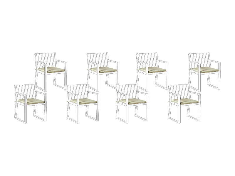 Set van 8 tuinzitkussens SASSARI PREMIUM 46 x 46 cm Lichtgroen