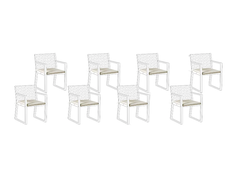 Set di 8 cuscini per sedie SASSARI PREMIUM 46 x 46 cm Tortora