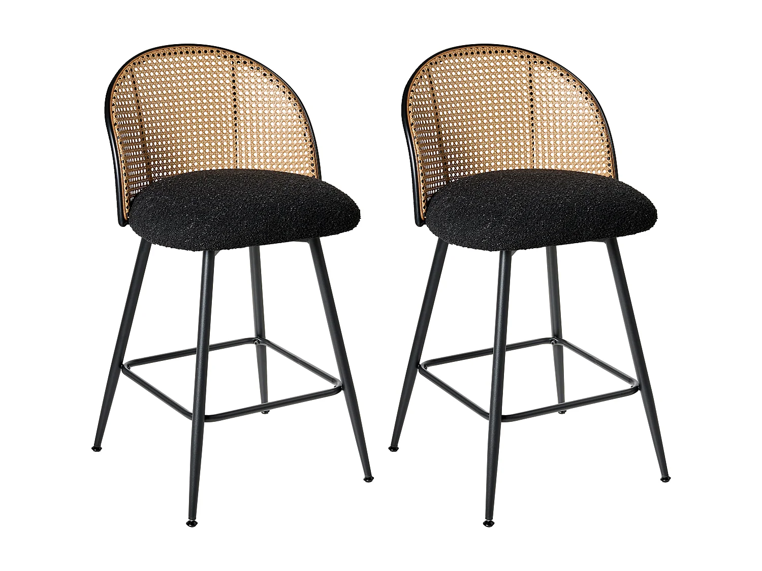 Set van 2 barstoelen NATHAN Draaibaar Zwart