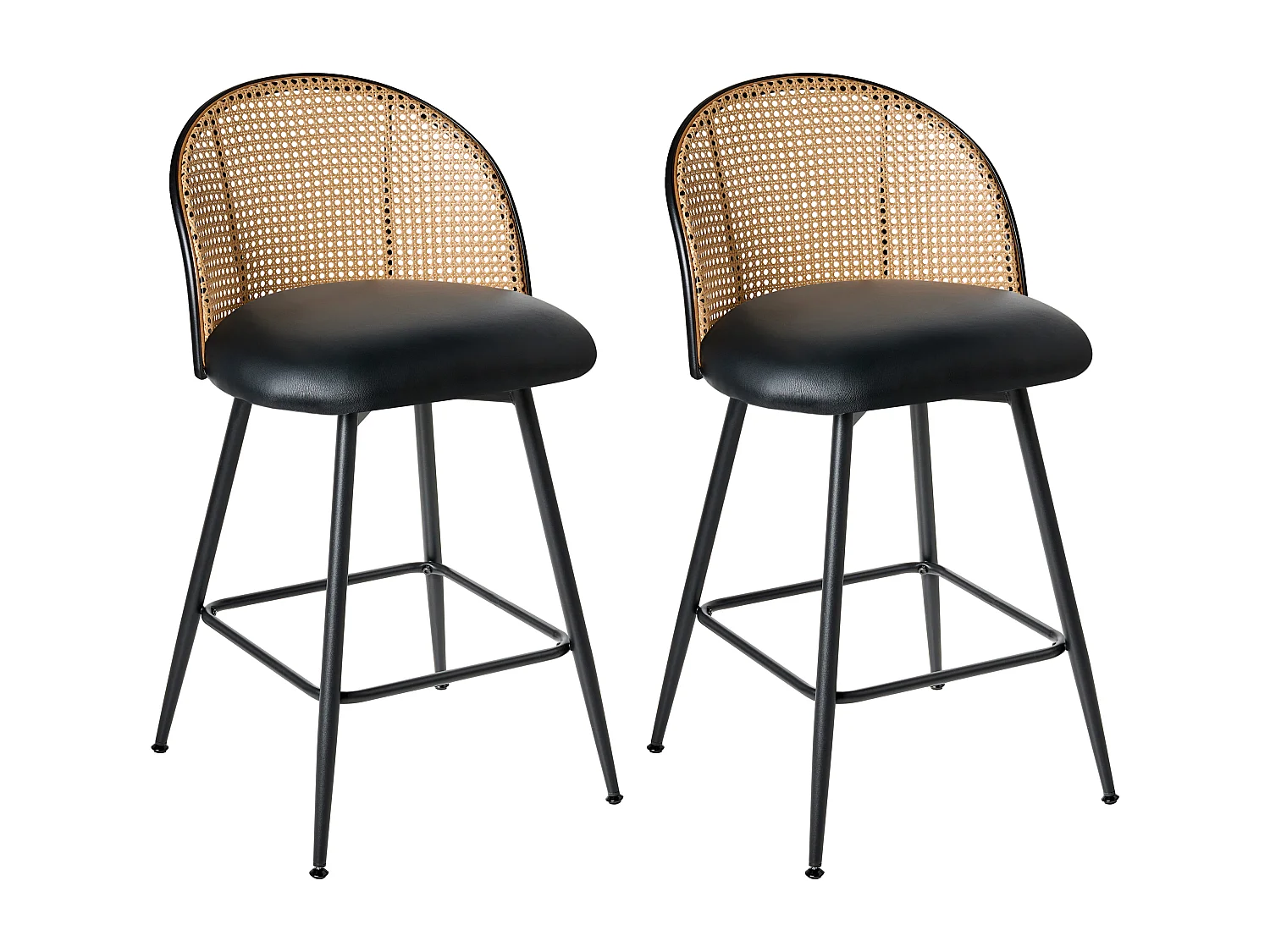 Conjunto de 2 bancos de bar NATHAN Preto