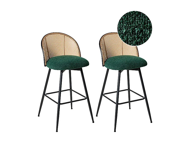 Set di 2 sedie alte NATHAN Verde