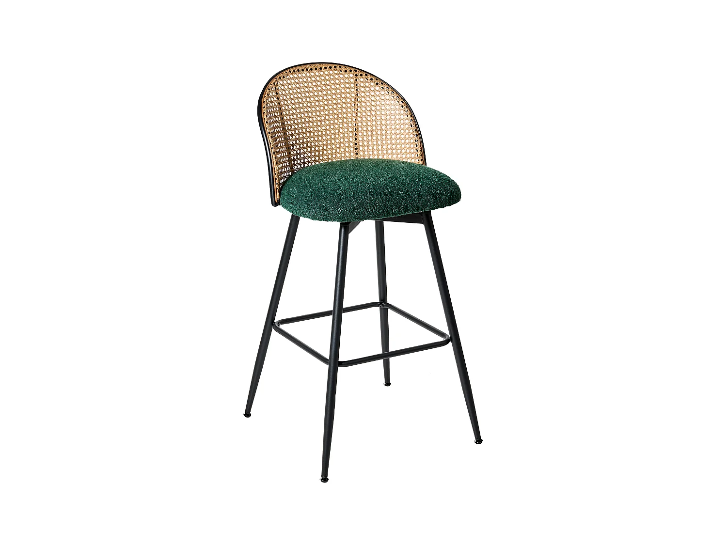 Lot de 2 chaises de bar NATHAN Bouclé Vert