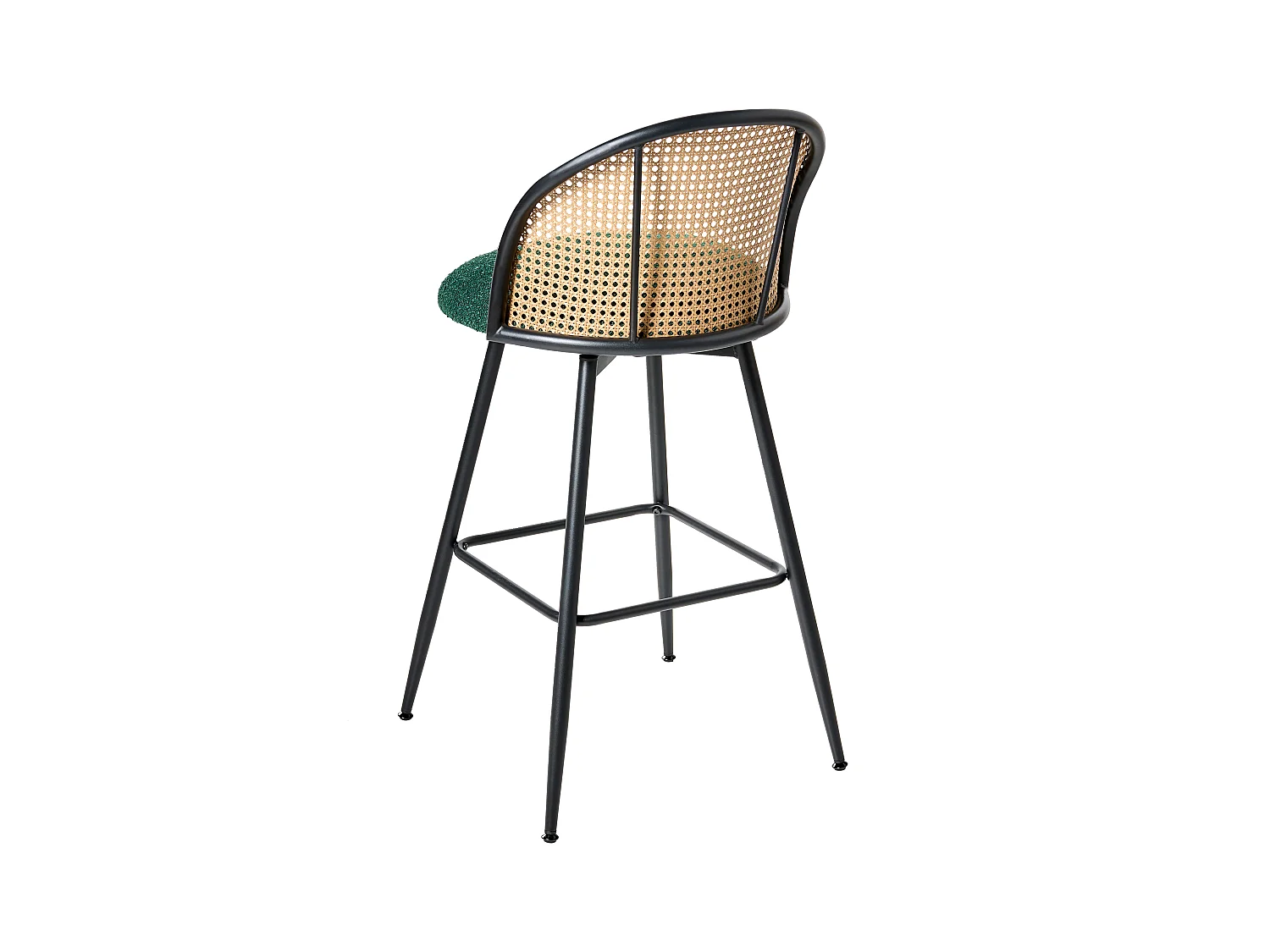 Lot de 2 chaises de bar NATHAN Bouclé Vert
