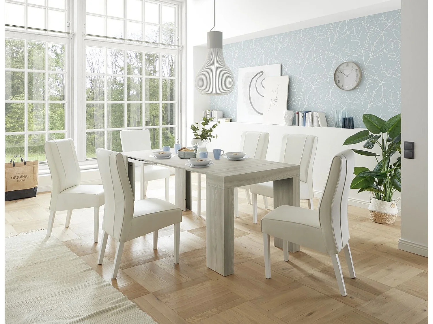 Consolle allungabile  made in Italy 46x78x90 cm rovere chiaro CL2